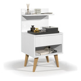 Mesa De Cabeceira Retrô Dream Branco Sleep