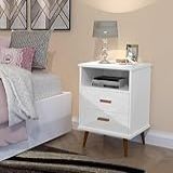 Mesa De Cabeceira Retrô Quarto Cama Italia Branco