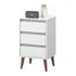 Mesa De Cabeceira Wood Retro 3 Gavetas Branco Ej Móveis