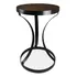Mesa De Canto Stone Alta Lateral Industrial Em Aço Redonda Cor Preto/ Villandry