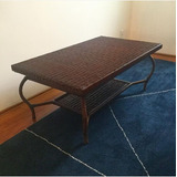 Mesa De Centro Anos 60 Ferro Junco Vintage ler Descrição