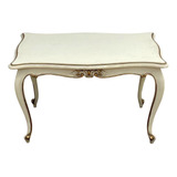Mesa De Centro Antiga Vintage Luis Xv Em Madeira Cor Branca