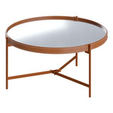 Mesa De Centro Aqua Pequena Com Espelho Cobre   Imcal