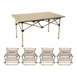 Mesa De Centro camping Com 4 Cadeiras  Prática E Versátil  