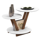 Mesa De Centro Classica Redonda 2 Andares Decor Moderna Luxo
