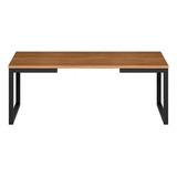 Mesa De Centro Innovare Preto canela Rústico Art Panta Cor Marrom