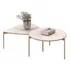 Mesa De Centro Para Sala Pés Metálicos Zira E Nala Off White