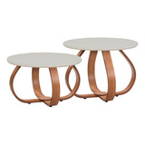 Mesa De Centro Redonda Decorativa Com Pés De Cebola 35cm