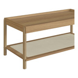 Mesa De Centro Retangular Com Prateleira 93cm Palhinha Wt