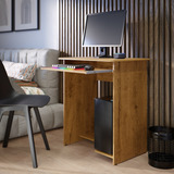 Mesa De Computador Escrivaninha Prática Freijó Ej Móveis Estrutura Mdf E Mdp 76 70cm X 65cm X 45cm Com Suporte Para Teclado E Base Para Cpu Ideal Para Estudos
