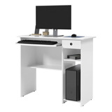Mesa De Computador Viena Ej Móveis 6600 Escrivaninha Branco