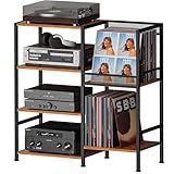 Mesa De Console De Mídia- Suporte Estéreo Com Prateleira De Toca-discos- Mesa De 4 Níveis Com Suporte De Armazenamento De Discos De Vinil- Prateleira De Prateleira De áudio E Vídeo-suporte Para