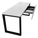 Mesa De Escritório C Compartimento Secreto Mdf Branco Sfbox