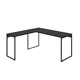 Mesa De Escritório Em L Estilo Industrial 1-50mX1-50m Kuadra- Compace- Preto Ônix - Est-Preta