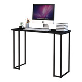 Mesa De Estudo 90cm Estilo Industrial Com Pés D Ferro Preto