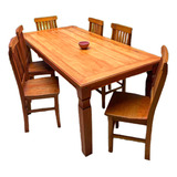 Mesa De Jantar 1 40 X 0 80 6 Cadeiras Madeira Peroba Rosa