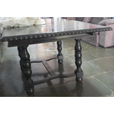 Mesa De Jantar Antiga Em Madeira Nobre Estilo Manuelino