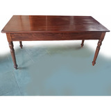 Mesa De Jantar Antiga Para 6 Lugares Madeira Pés Torneados