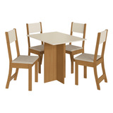 Mesa De Jantar Cadeiras 4 Lugares Pequena Apartamento Retrô
