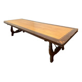 Mesa De Jantar Clássica Madeira Maciça Em Marchetaria