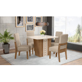 Mesa De Jantar Com 4 Cadeiras Conjunto Esmeralda Moderno