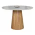 Mesa De Jantar Cone Tampo Laqueado Com Vidro 80cm- Off White