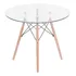 Mesa De Jantar Eiffel Redonda Tampo Em Vidro   90cm