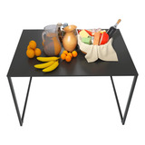 Mesa De Jantar Estilo Industrial 120x90 Moderna Preta