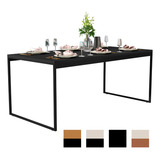 Mesa De Jantar Industrial Pes Metal 6 Lugares 160x80 Cm
