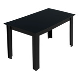 Mesa De Jantar Madesa Retangular Tampo De Madeira 52312c Preto
