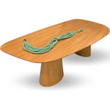 Mesa De Jantar Orgânica Cone 235x122cm Base E Tampo Freijó
