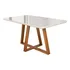 Mesa De Jantar Petra 4 Lugares 120x80cm Vidro E Base Madeira