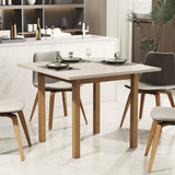 Mesa De Jantar Quadrada Pequena 4 Lugares Mobigu 80x80 Pés Madeira Maciça