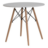 Mesa De Jantar Redonda Eames Eiffel 110cm 6 Lugares Cor Da Tampa Mesa Redonda Jantar Eames Eiffel Branco