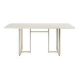 Mesa De Jantar Retangular Arcádia 184 Cm   Off White Fosco