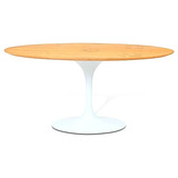 Mesa De Jantar Saarinen Oval 1 98cm Base Branca Tampo Amadei