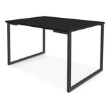 Mesa De Jantar Steel Estilo Industrial Pés De Aço 120x80cm Cor Da Tampa Preto preto