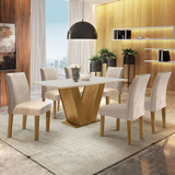 Mesa De Jantar Tampo Mdf 6 Cadeiras Espanha Espresso Ejwt