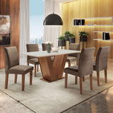 Mesa De Jantar Tampo Mdf 6 Cadeiras Espanha Yescasa Eiwt