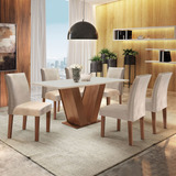 Mesa De Jantar Tampo Mdf 6 Cadeiras Espanha Yescasa Fa