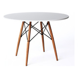 Mesa De Jantar Tampo Redondo 110cm Eames Eiffel Wood