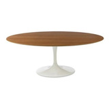 Mesa De Jantar Tulipa Saarinen Oval 244x137 Cm Tampo Freijó