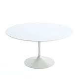 Mesa De Jantar Tulipa Saarinen Redonda 100 Cm Vidro 4 Mm Laqueada