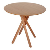 Mesa De Madeira Redonda 90cm June Redonda Pizarro Freijó