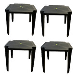 Mesa De Plástico Monobloco Quadrada Multiuso Bar Kit 4 Mesas