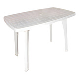 Mesa De Plastico Retangular Branco 130x80 Tiradentes
