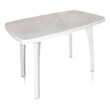 Mesa De Plastico Retangular Tiradentes 130x80 Branco Kit 02