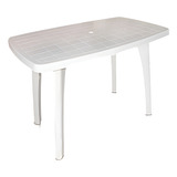 Mesa De Plastico Retangular Tiradentes 130x80 Branco Kit 02