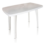 Mesa De Plastico Retangular Tiradentes 130x80 Branco