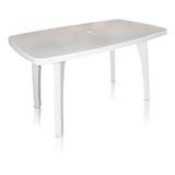 Mesa De Plastico Retangular Tiradentes 130x80 Branco